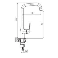 AURORA Bateria kuchenna stojąca z dźwignią z boku