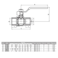 Kurek kulowy do gazu nikl z dźwig. Stal. (DSt) ORION (wersja N-N) 1/2
