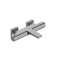 Bateria Malaga, termostatyczna, wannowa, ścienna, PVD gun metal grey