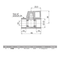 Zawór kulowy VALVEX Mini mosiądz chromowany, PN10 1/2'' GW, uchwyt: dźwignia