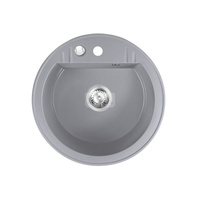 MEZZO II zlewozmywak granitowy 1-komorowy fi51, szary