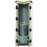 Zbiornik buforowy stojący REFLEX HF 500/1_C pojemność 500 l z wężownicą, izolacja: włókna poliestrowe z płaszczem foliowym, kolor: srebrny