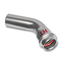 Łuk 45' SANHA NiroSan Press Industry, stal nierdzewna, 54 mm (zw x zz)