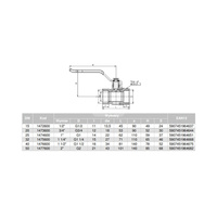 Zawór kulowy VALVEX Oro mosiądz niklowany, PN16 1/2'' GW, uchwyt: dźwignia
