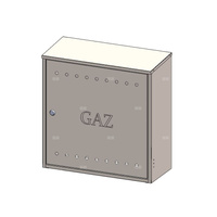 Skrzynka gazowa 600x600x250, wolnostojąca, ze skośnym daszkiem, stal nierdzewna