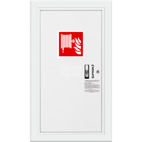 Hydrant DN 33 wnękowy boczny, wąż 30 m, ocynk fasada, zamek patent, RAL 9003 lewy