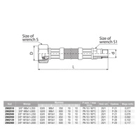 Wąż przyłączeniowy elastyczny VALVEX Viper Plus z oplotem (stal nierdzewna), GW x GZ, 3/8'' x M8x1, długość 600 mm