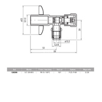 Zawór wodny VALVEX Opal GZ 1/2'' x gz z nakrętką 3/8''
