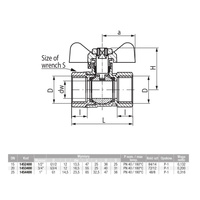 Zawór kulowy VALVEX Onyx mosiądz niklowany, PN40 1/2'' GW, uchwyt: motylek