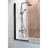 Parawan nawannowy KFA Armatura MODERN 1 prosty, 680 mm / 1400 mm szkło bezpieczne czarny