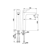 Bateria umywalkowa stojąca nablatowa KFA Armatura ABASHA click clack, chrom, montaż blat / otwór na baterię