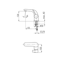 Bateria umywalkowa stojąca KFA Armatura MALACHIT click clack, chrom, montaż blat / otwór na baterię