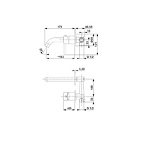 Bateria umywalkowa ścienna KFA Armatura MOZA, chrom, montaż podtynkowa