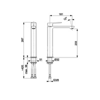 Bateria umywalkowa stojąca nablatowa KFA Armatura AGAT click clack, chrom, montaż blat / otwór na baterię