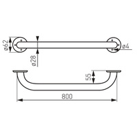 METALIA HELP uchwyt pojedynczy 80 cm, biały