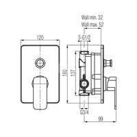 LOFT WHITE bateria podtynkowa wannowo-natryskowa, white&chrom