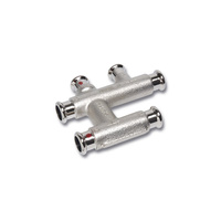 Trójnik Concept By SANHA Therm krzyżowy stal (niklowanie) 15 mm MZ