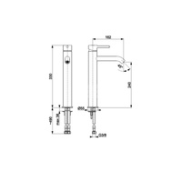 Bateria umywalkowa stojąca nablatowa KFA Armatura MOZA click clack, czarny, montaż blat / otwór na baterię