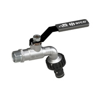 Zawór kulowy ARCO JARDIN (chrom) czerpalny 1/2'' x 3/4'' GZ+szybkozłączka plastikowa kątowy, uchwyt: dźwignia