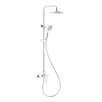 Zestaw natryskowy przesuwny KFA Armatura AMAZONIT chrom, wąż 1500 mm, z deszczownicą