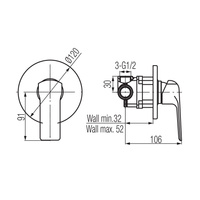 AURORA ROSE GOLD Bateria natryskowa podtynkowa