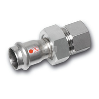 Śrubunek SANHA NiroTherm Industry trzyczęściowy, stal nierdzewna, 15 mm x 1/2'' (zw x GW)