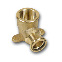 Kolano 90' SANHA PURAPRESS ścienne z łapami, brąz, 16 mm x 1/2'' (zw x GW)