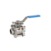 Kurek kulowy do wspawania ze stali 316 ART. 2026 PN63 DN 10