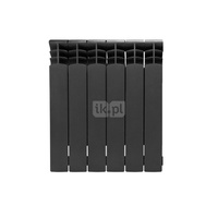 Grzejnik żeberkowy KFA Armatura G500F/6 aluminium, podłączenie boczne 572 x 483 mm, kolor grafit (RAL 9007), moc 846 W