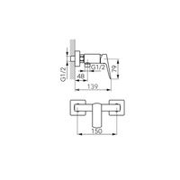 Bateria natryskowa ścienna FERRO VITTO BLACK VERDELINE, kolor czarny