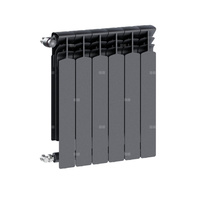 Grzejnik żeberkowy KFA Armatura G600F/6 aluminium, podłączenie boczne 672 x 483 mm, kolor grafit