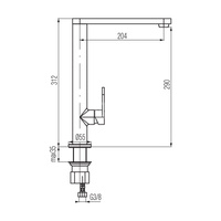 ELL Bateria kuchenna stojąca z dźwignią z boku