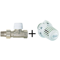 Zestaw do ogrzewania podłogowego: głowica RTL, zawór prosty 1/2" z wkładką UBG