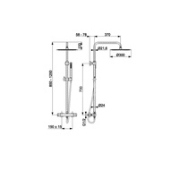 Zestaw natryskowy przesuwny KFA Armatura MOZA PREMIUM czarny, wąż 1500 mm, z deszczownicą