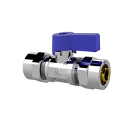 Zawór kulowy ARCO MINI do rur wielowarstwowych 16 zw x zw prosty, uchwyt: niebieski