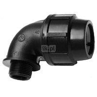 Kolano 90' MAGNAPLAST do rur PE PN16, 63 mm x 1 1/2'' (zs x GZ)