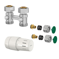 ZESTAW Z GŁOWICĄ TC-S3 PROSTY (GŁOWICA NA ZACISK, DWURUROWY BLOK KURK“W PROSTY MD1/50, NYPLE 1"" X 3"", KOMPLET ZŁĄCZA 16X2,0)