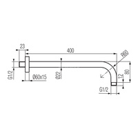 ROUND Ramię natrysku ścienne ROSE GOLD
