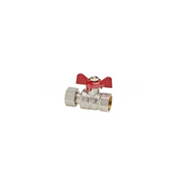 Zawór kulowy VALVEX Spin mosiądz niklowany, PN25 1'' x 1 1/4'' GW, uchwyt: motylek