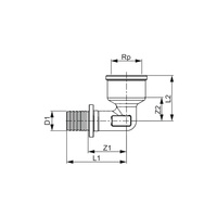 Mufa przejściowa 90' TECE flex, mosiądz, 16 mm x 1/2'' (zz x GW)