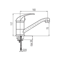 GALEO Bateria umywalkowa stojąca z krótką obrotową wylewką