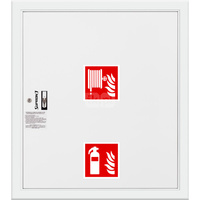 Hydrant DN 25 wnękowy z miejscem na gaśnicę pod zwijadłem, wąż 30 m, zamek patent, RAL 9003