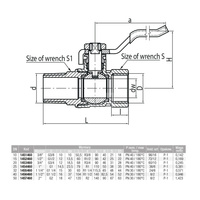 Zawór kulowy VALVEX Onyx mosiądz niklowany, PN30 1 1/4'' GZ x GW, uchwyt: dźwignia