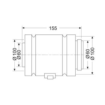 Mufa przesuwna koncentryczna do kotłów kondensacyjnych (60/100)