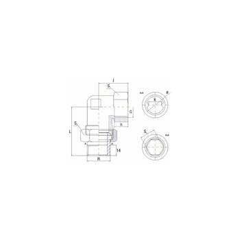 Śrubunek 90' RUMET o-ring mosiądz 1 1/2'' x 1 1/2'' (GW x GZ)