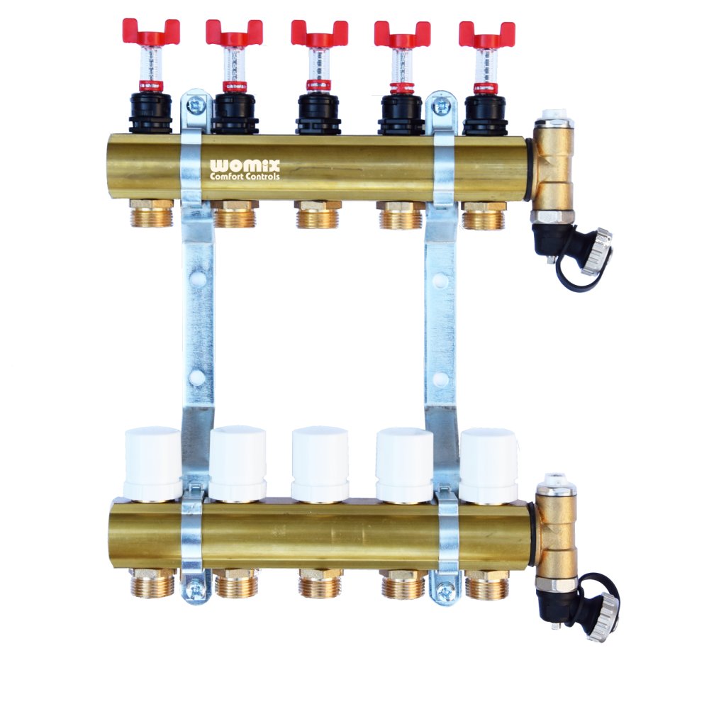 Mosiężny rozdzielacz centralnego ogrzewania CM-NTRot 5F
