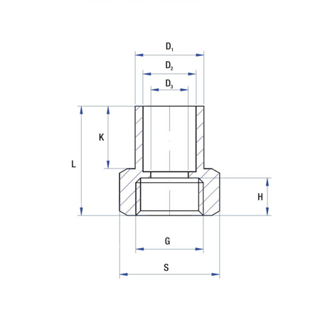 Nypel lut RUMET Mosiądz 3/4'' x 22 mm (GW)