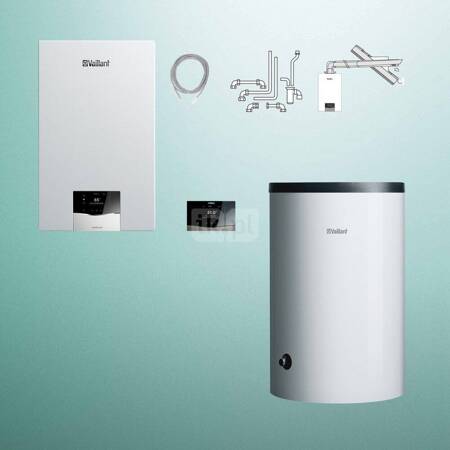 Pakiet - Kocioł gazowy jednofunkcyjny VAILLANT ecoTEC plus VC 15CS/1-5 kondensacyjny wiszący 2.8-16.4 kW+ Zestaw powietrzno-spalinowy + Regulator sensoCOMFORT 720f + Zasobnik c.w.u VIH R 200/6 B