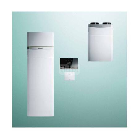 Pakiet systemowy OZE - Pompa ciepła gruntowa solanka-woda VAILLANT VWF 58/4 flexoCOMPACT 5.3 kW 400 V + Rekuperator recoVAIR VAR 360/4 + Regulator sensoCOMFORT VRC 720 + Moduł kaskadowy VR 32/3