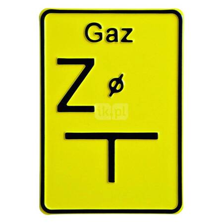 Tabliczka oznaczeniowa z aluminium "G" (gazociąg)